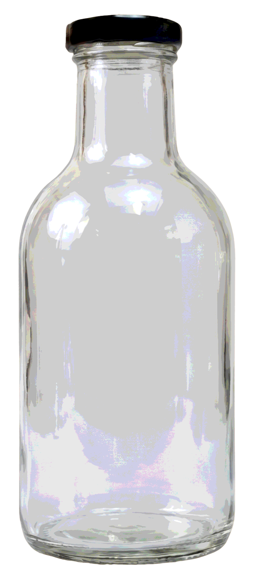 Glass jar filling with sauce
