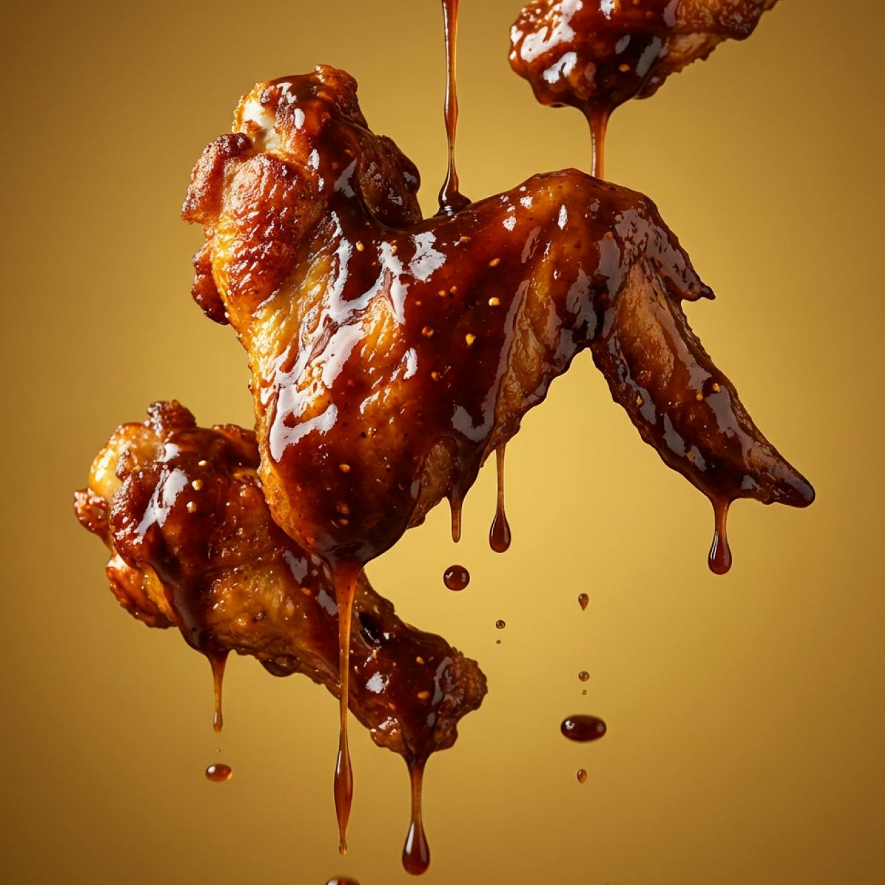 Chicken wings covered in Bucks Sauce